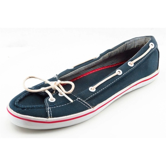 Tommy Hilfiger Size 7 M Blue Round Toe Boat Shoes‎ Fabric Women - Picture 1 of 7
